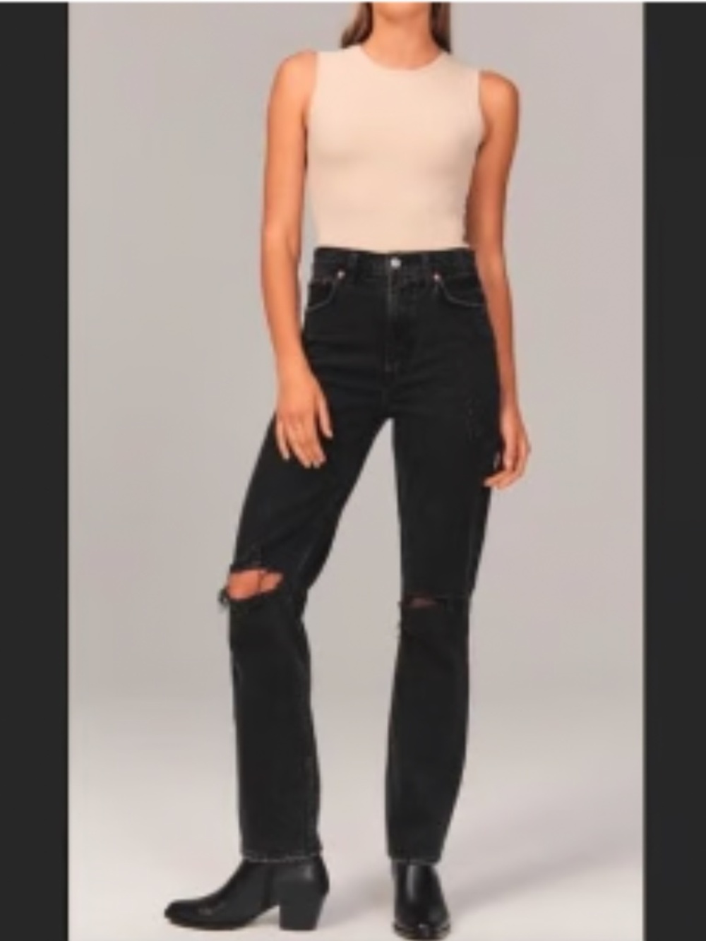 Abercrombie & Fitch The Mom High Rise Black Jeans Size 28 / 6R
